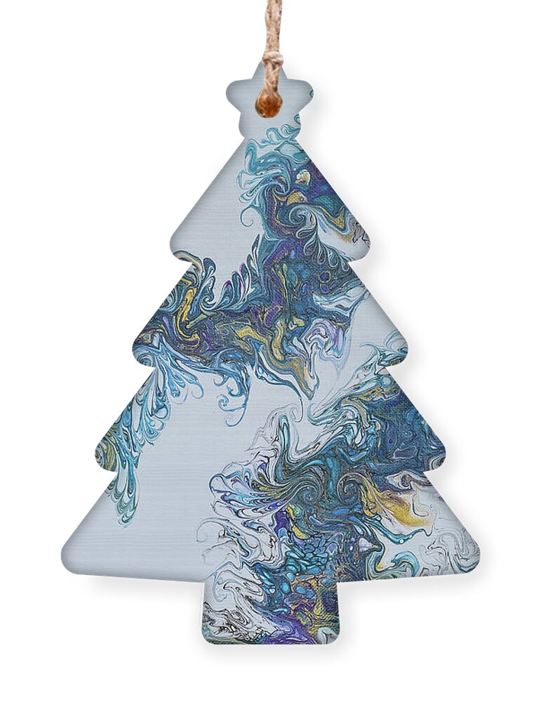 Peacock Ornament featuring the painting Peacock Dragon Tales by Lucy Arnold
