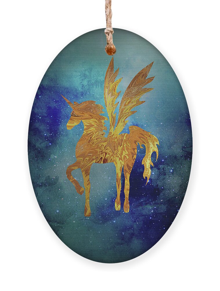 Pegasus Ornament featuring the digital art Pegasus in Space by Sambel Pedes