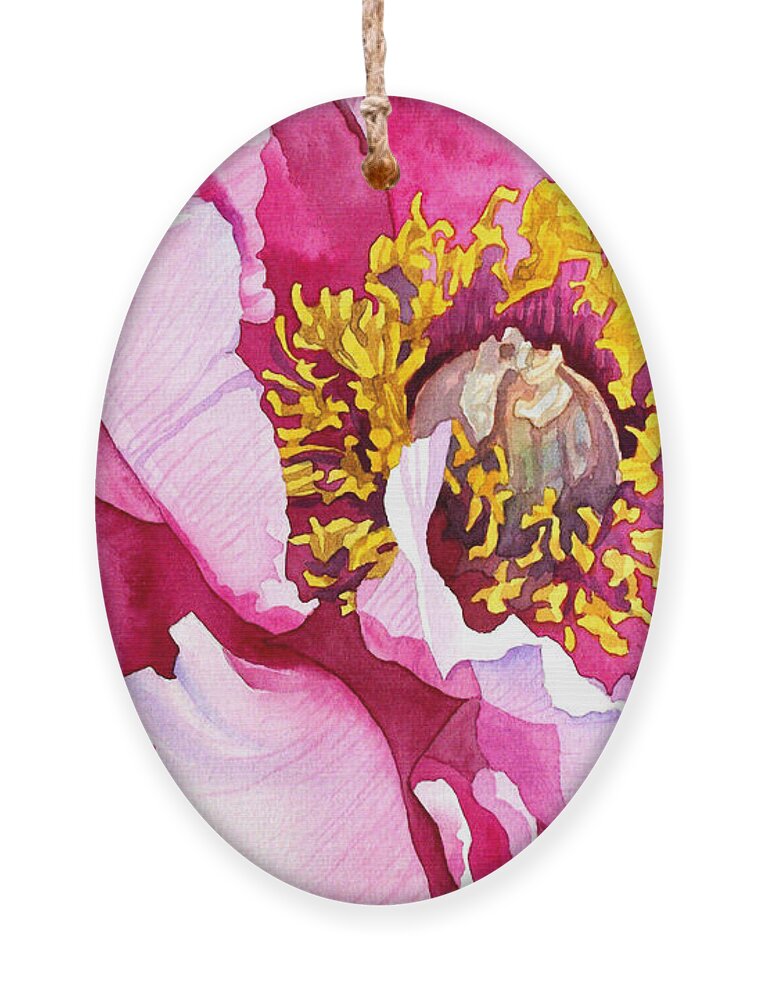 Peony Ornament featuring the painting Peony by Espero Art