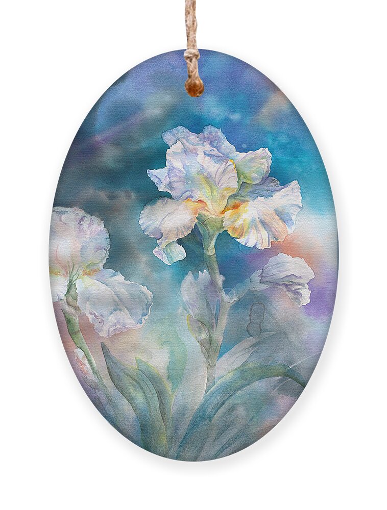 White Iris Ornament featuring the painting Perseverance by Amanda Amend