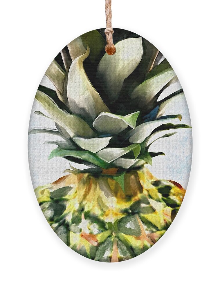Pineapple Ornament featuring the painting Pineapple Dreams by Tammy Lee Bradley