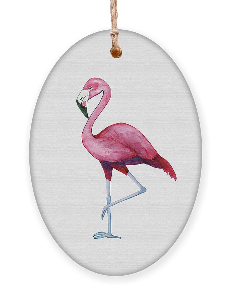 Flamingo Ornament featuring the painting Pink Flamingo by Michele Fritz