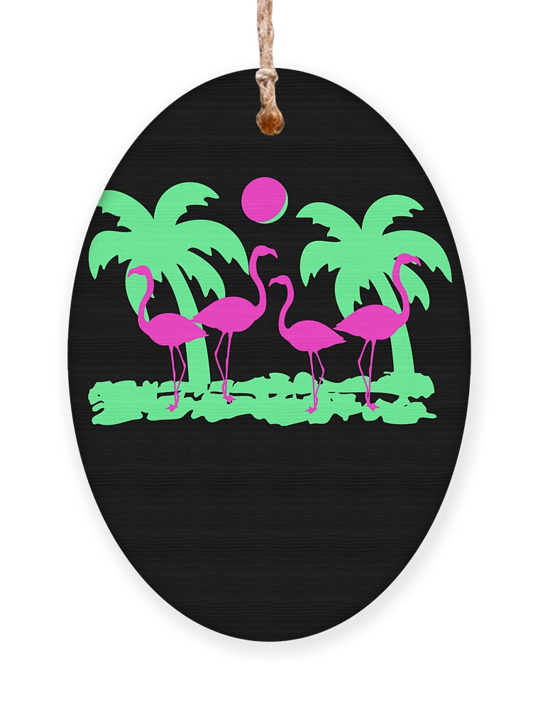 Funny Ornament featuring the digital art Pink Flamingos by Flippin Sweet Gear