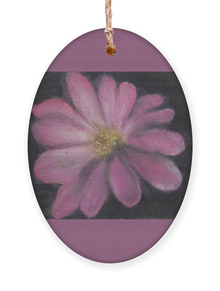 Flower Ornament featuring the painting Pink Flower by Jen Shearer
