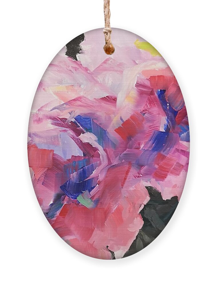 Flowers Ornament featuring the painting Pink Flowers by Sheila Romard