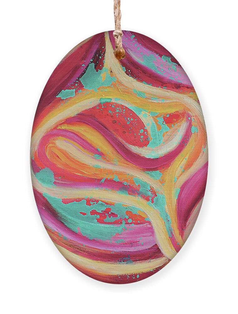 Abstract Ornament featuring the painting Pink Joy by Maria Meester