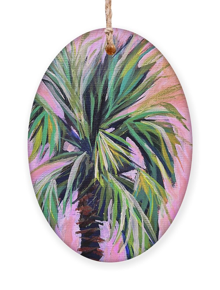Palm Ornament featuring the painting Pink by Kelly Smith