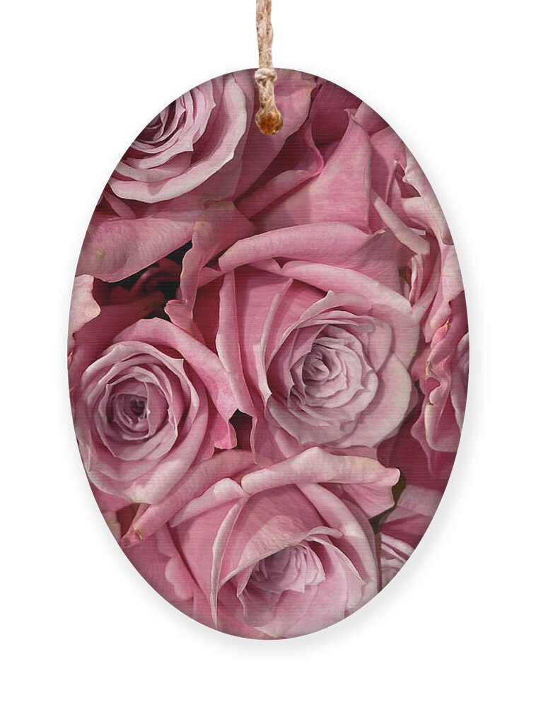 Pink Roses Ornament featuring the photograph Pink Roses by Karen Zuk Rosenblatt