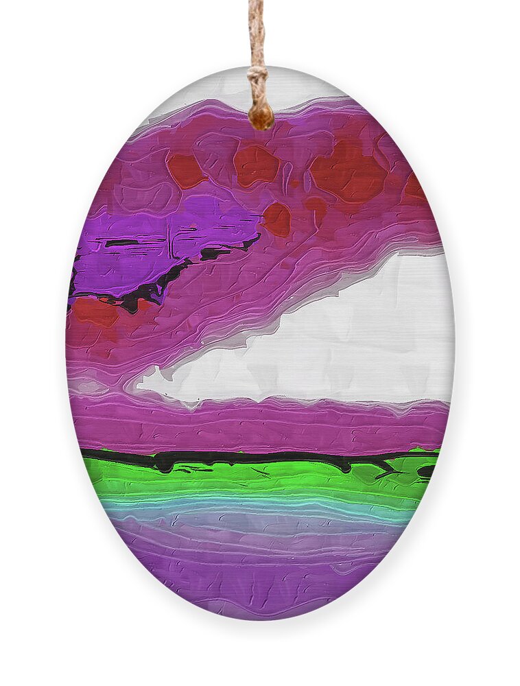 Digital Painting Ornament featuring the painting Pink Sherbert by Kirt Tisdale