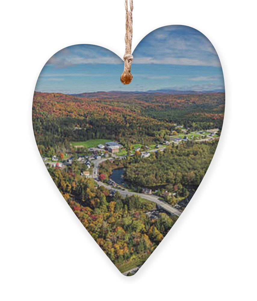  Ornament featuring the photograph Pittsburg, NH Panorama October 2021 by John Rowe