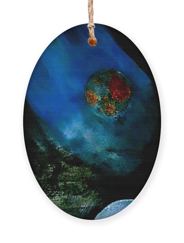 Planets Ornament featuring the painting Planets Aligned by Anna Adams
