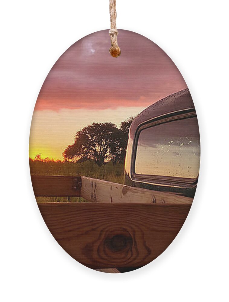 Sunset Ornament featuring the photograph Truck Bed Sunset by Alexis King-Glandon