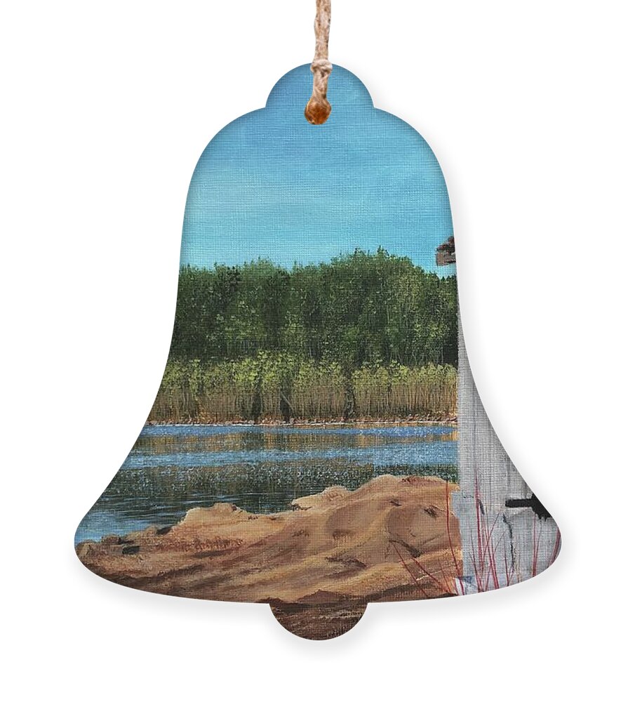 Landscape Ornament featuring the painting Pops Sawmill by Marlene Little