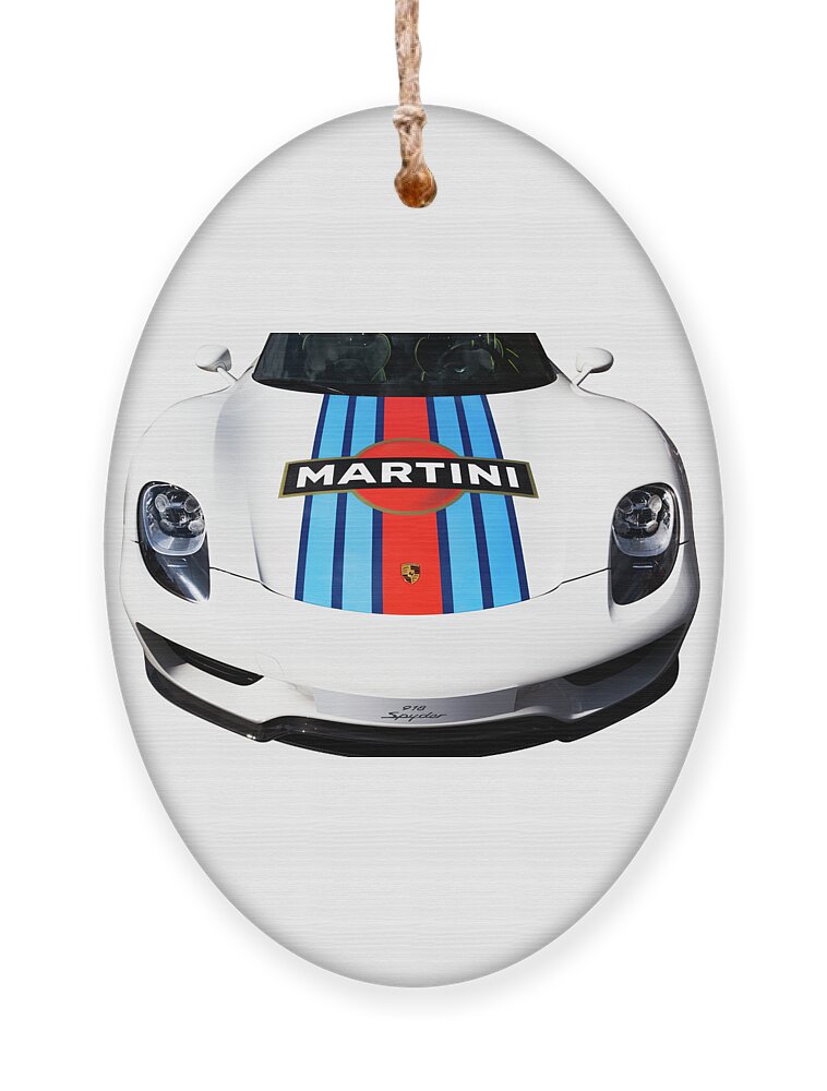 Porsche Ornament featuring the photograph Porsche 918 Spyder Martini by Helga Novelli
