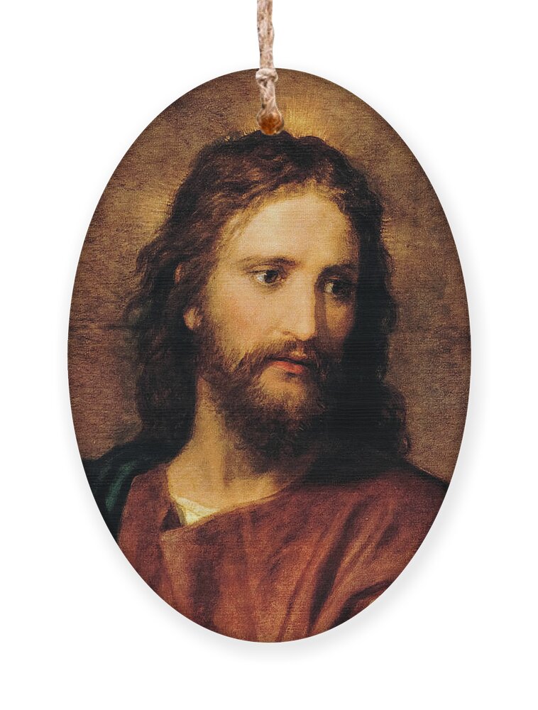Heinrich Hofmann Ornament featuring the painting Portrait of Christ by Heinrich Hofmann