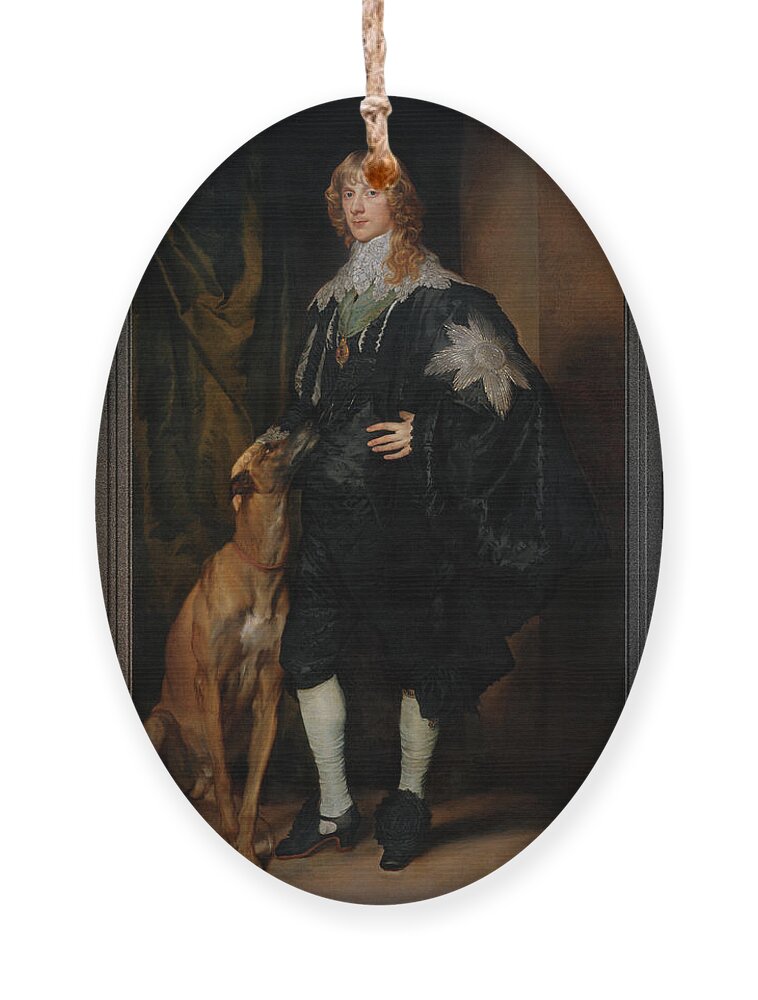 Portrait Of James Stuart Ornament featuring the painting Portrait of James Stuart Duke of Richmond and Lenox by Anthony van Dyck by Rolando Burbon