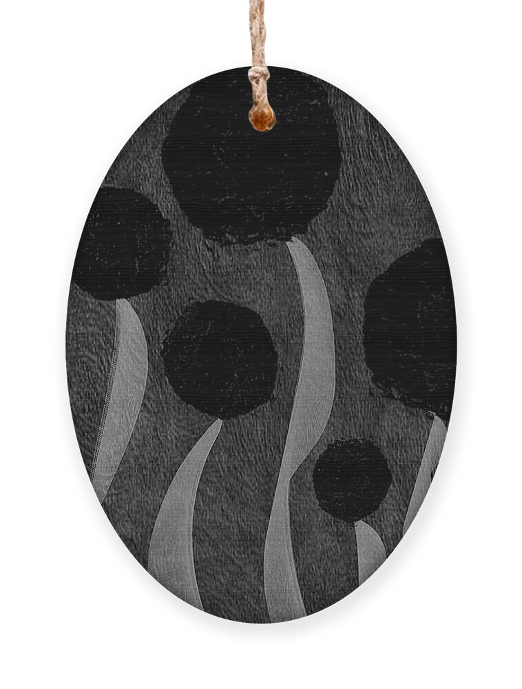 Charcoal Gray Ornament featuring the painting Power of Black No. 19- Monochrome Neutral Art by Lourry Legarde