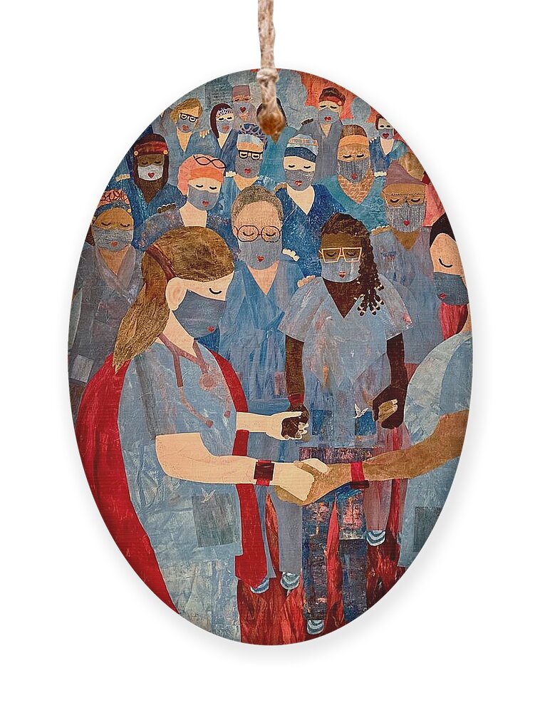 Nursing Ornament featuring the painting Power of Nursing Through Prayer by Forrest Fortier