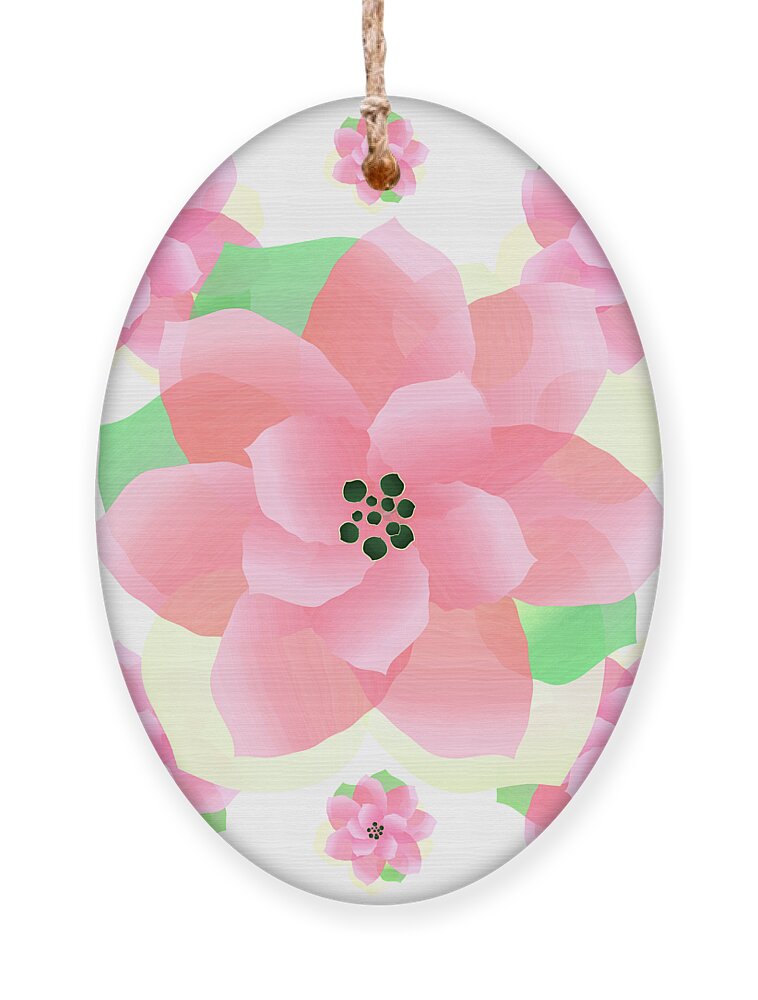 Pretty Ornament featuring the digital art Pretty Pink Floral by Delynn Addams