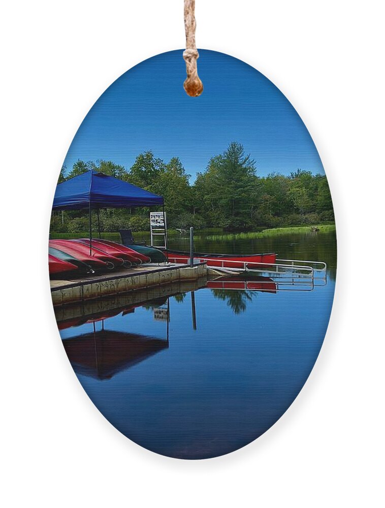 Canoe Ornament featuring the photograph Price Lake Canoe by Meta Gatschenberger