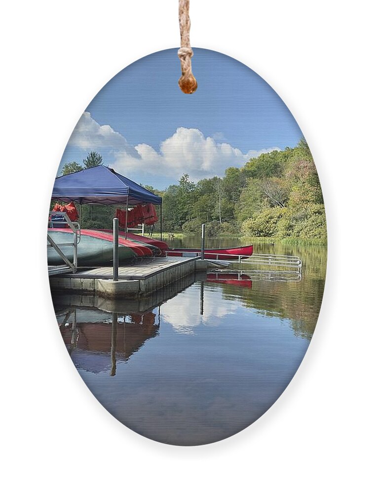 Price Lake Ornament featuring the photograph Price Lake Canoes by Meta Gatschenberger
