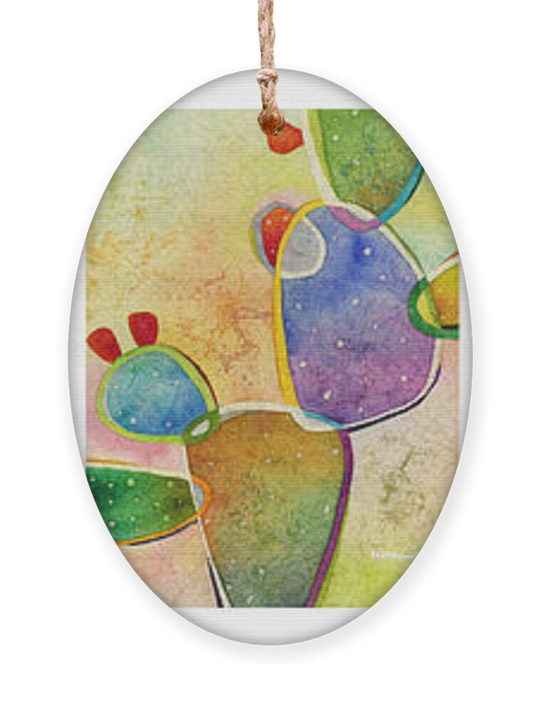Cactus Ornament featuring the painting Prickly Pizazz Series by Hailey E Herrera