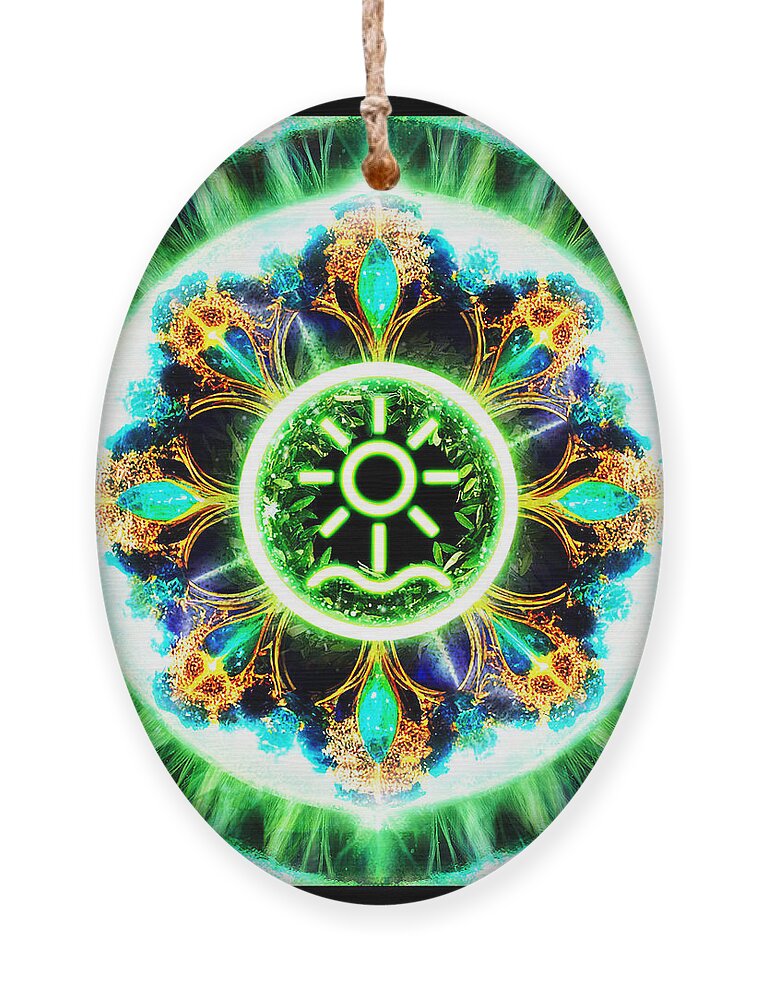 Sigil Ornament featuring the digital art Primordial element of Earth by Shawn Dall