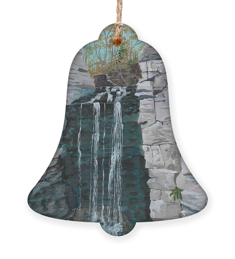 Nature Ornament featuring the painting Princess Falls by David Bigelow