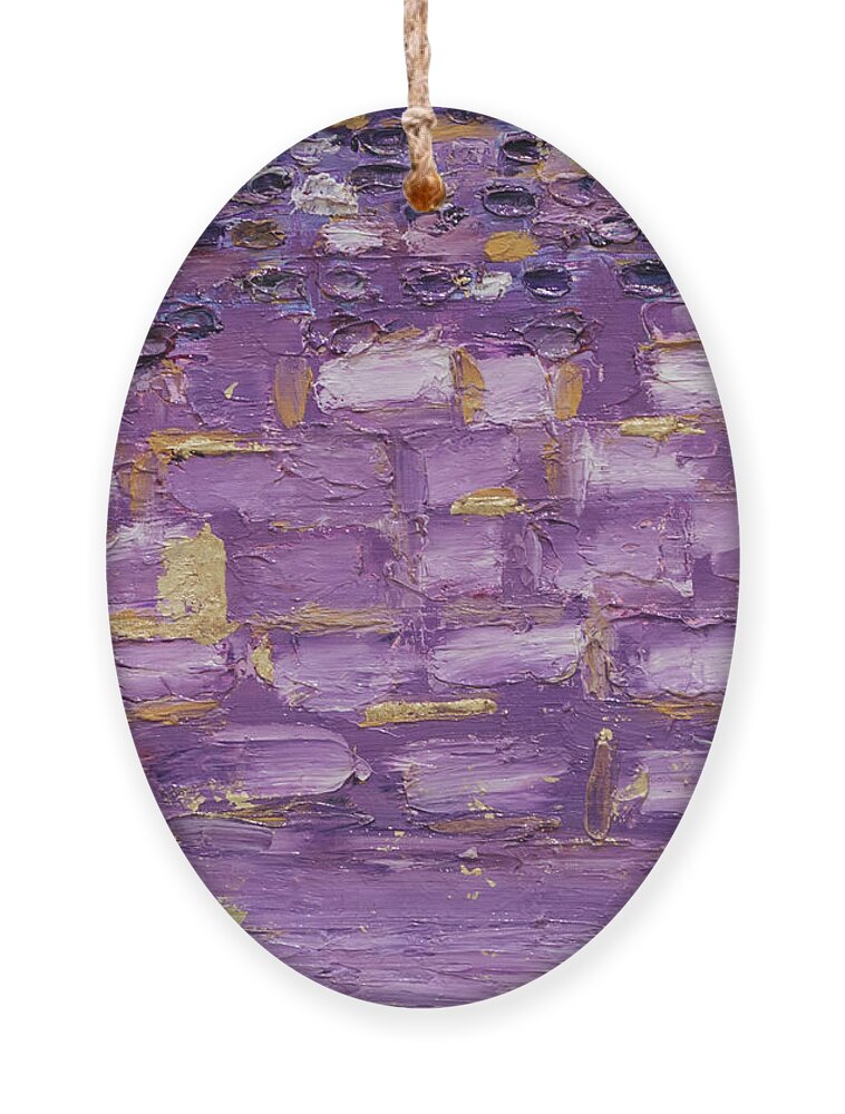  Ornament featuring the painting Purple Hues by Henya Gutnick