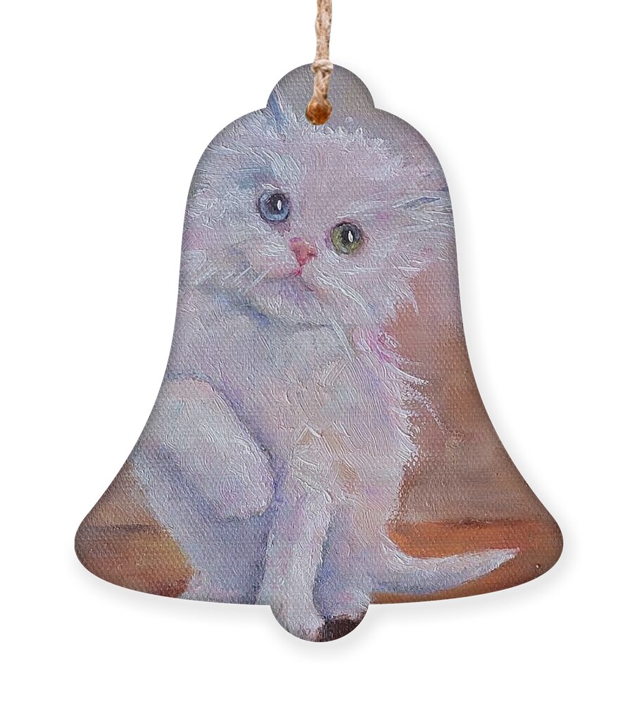 Cat Ornament featuring the painting Purrfect by Wendy Ray