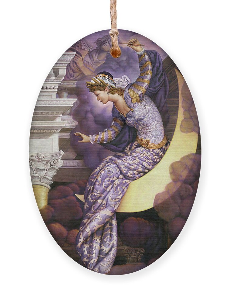 Queen Of The Night Ornament featuring the painting Queen of the Night by Kurt Wenner
