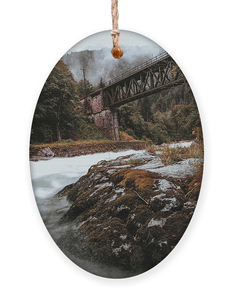 Transmission Ornament featuring the photograph Railway bridge in Gesause National Park by Vaclav Sonnek