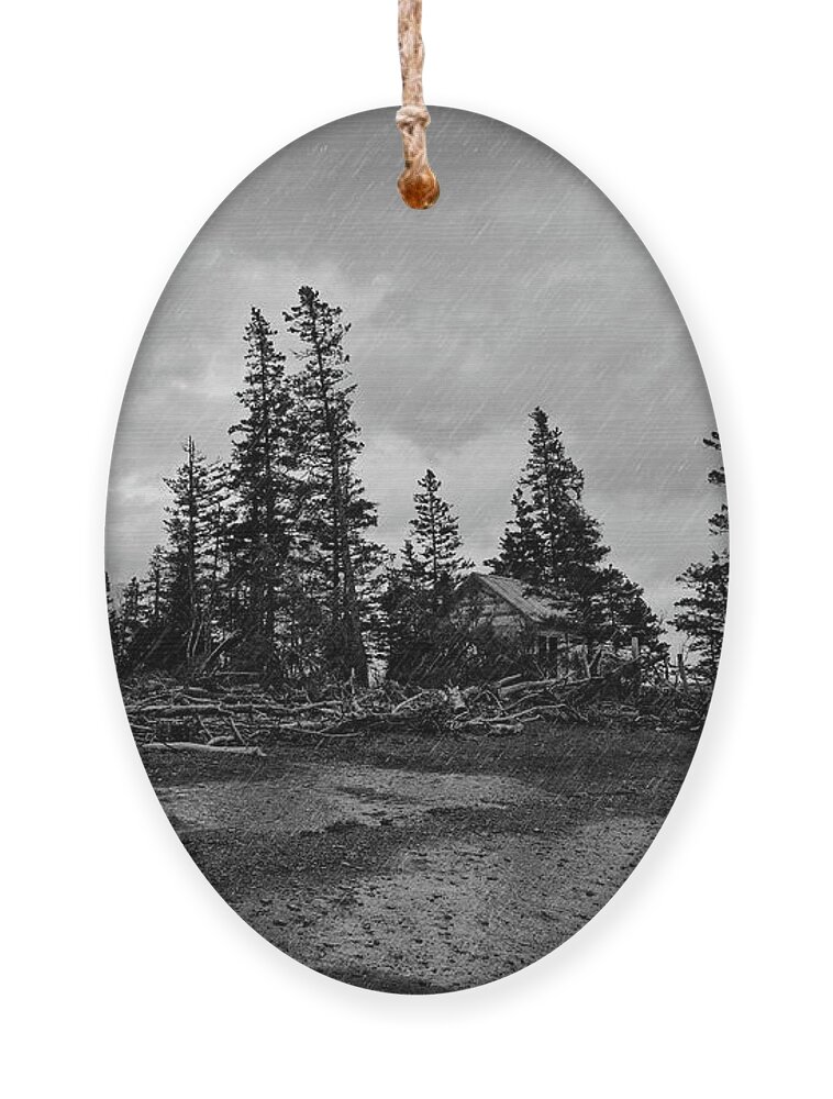 Lighthouse Ornament featuring the photograph Rain Across the Bay by Alan Norsworthy