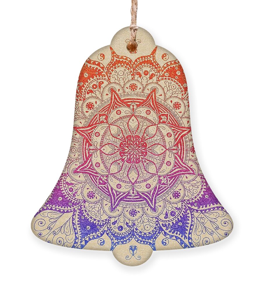 Zentangle Ornament featuring the digital art Rainbow Mandala by Xine Segalas