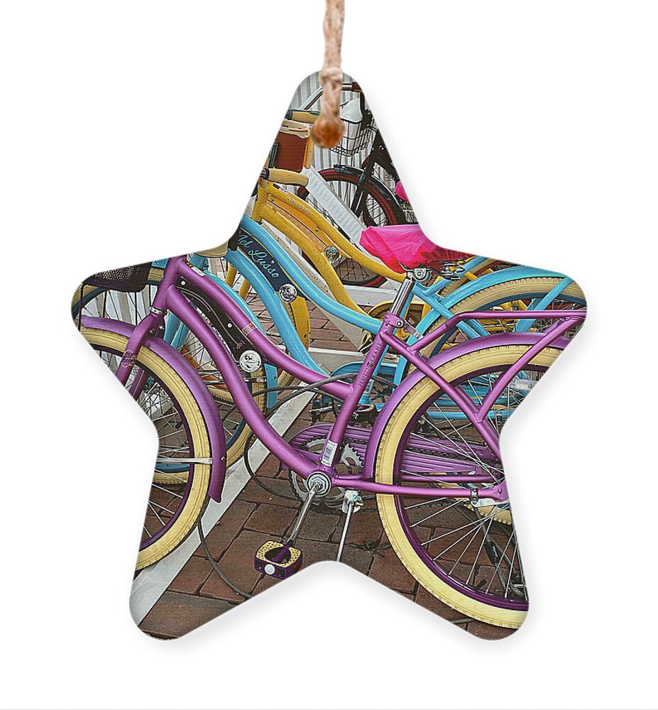 Bicycle Ornament featuring the photograph Rainbow on Wheels by Lee Darnell
