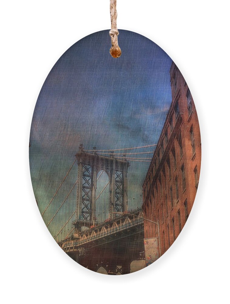 Brooklyn Ornament featuring the photograph Rainy Evening in Brooklyn by Cate Franklyn
