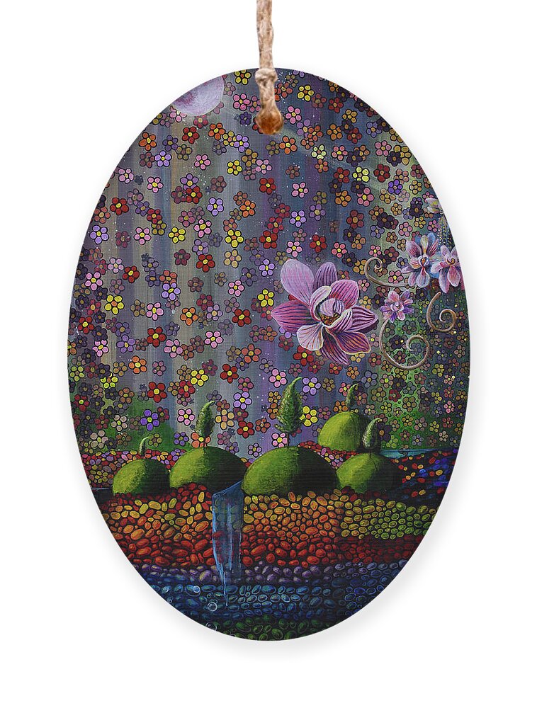 Ornament featuring the painting Rays of Violet by Mindy Huntress