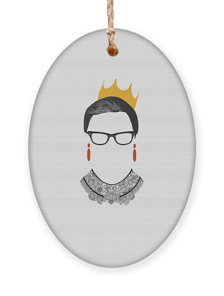 Ruth Bader Ginsburg Ornament featuring the painting RBG Ruth Bader Ginsburg Drawing by Tony Rubino