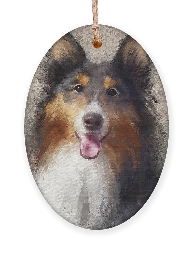 Dog Ornament featuring the digital art Ready Whenever You Are by Lois Bryan
