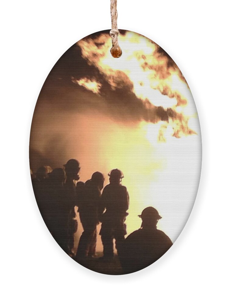 Firefighter Ornament featuring the photograph Real Heroes in Action by Lee Darnell