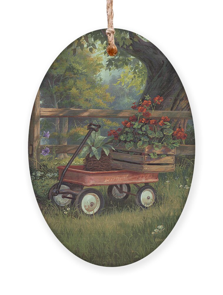 Michael Humphries Ornament featuring the painting Red Accents by Michael Humphries