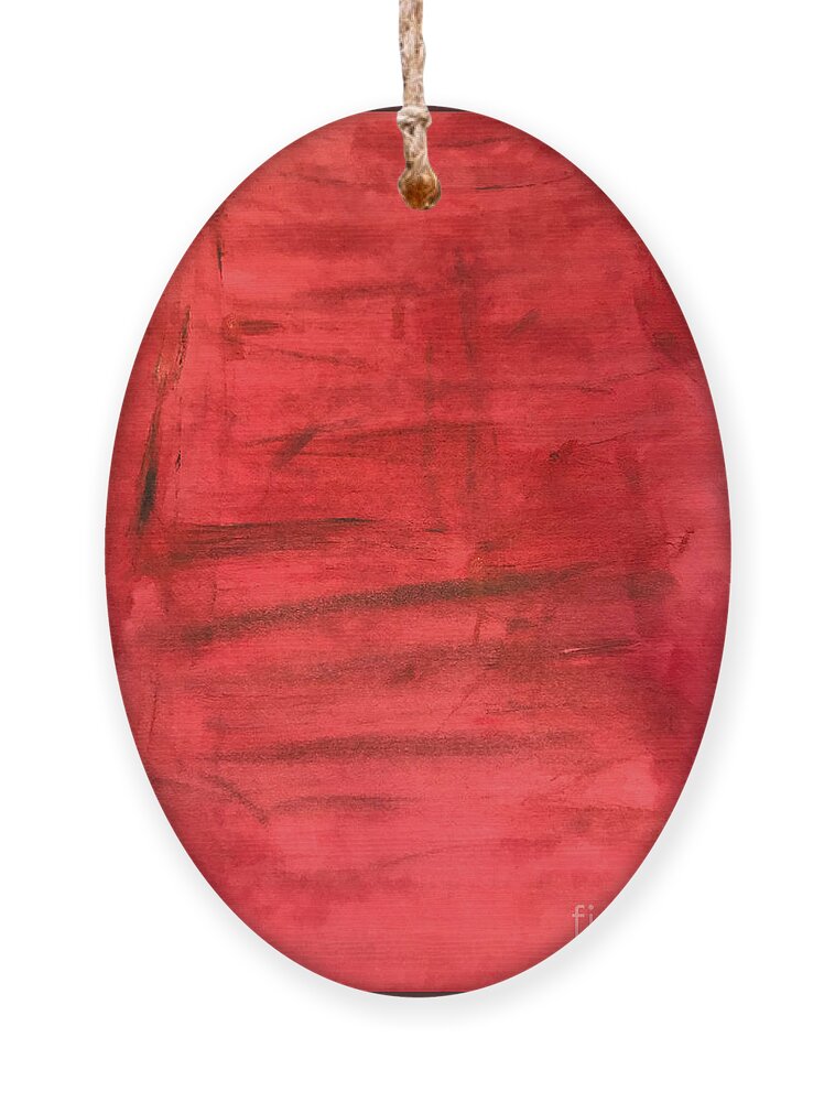 Red Ornament featuring the painting Red by Aisha Isabelle