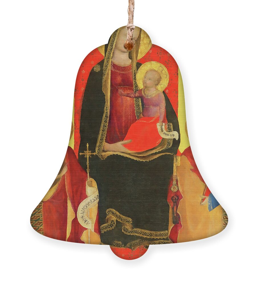 Holy Family Ornament featuring the photograph Red and Yellow Holy Family by Munir Alawi