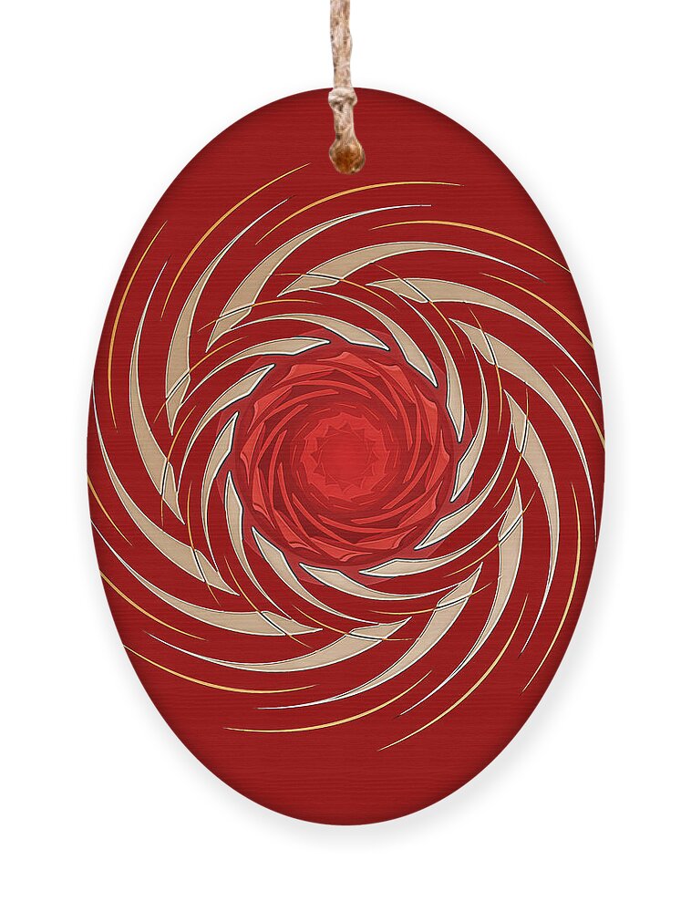 Red Ornament featuring the digital art Red Razor Saw by David Manlove