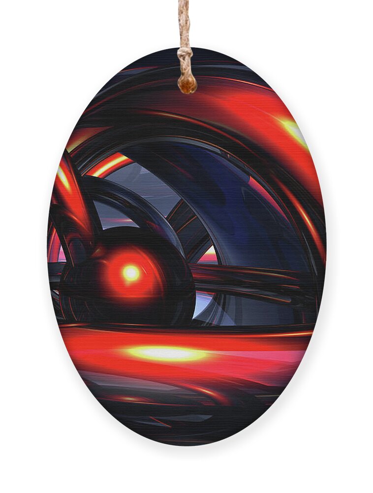Digital Art Ornament featuring the digital art Red Rings by Phil Perkins