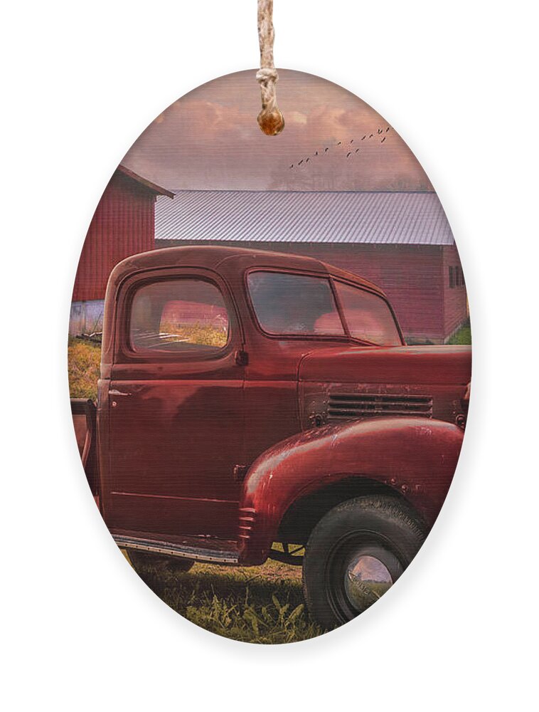 1937 Ornament featuring the photograph Reds at Sunrise by Debra and Dave Vanderlaan
