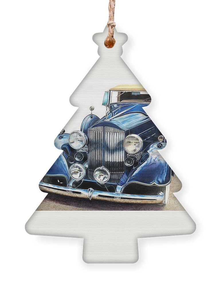 Car Ornament featuring the drawing Reflection on Blue by David Neace CPX