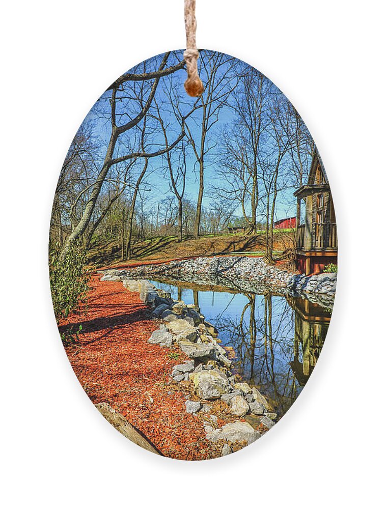 Reflection Ornament featuring the photograph Reflections at the Cabin by Shelia Hunt