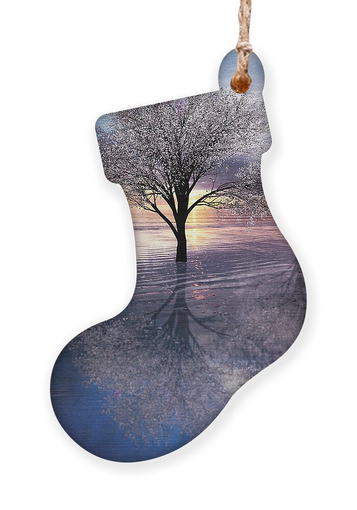 Clouds Ornament featuring the photograph Reflections of Color Lavender Dream by Debra and Dave Vanderlaan