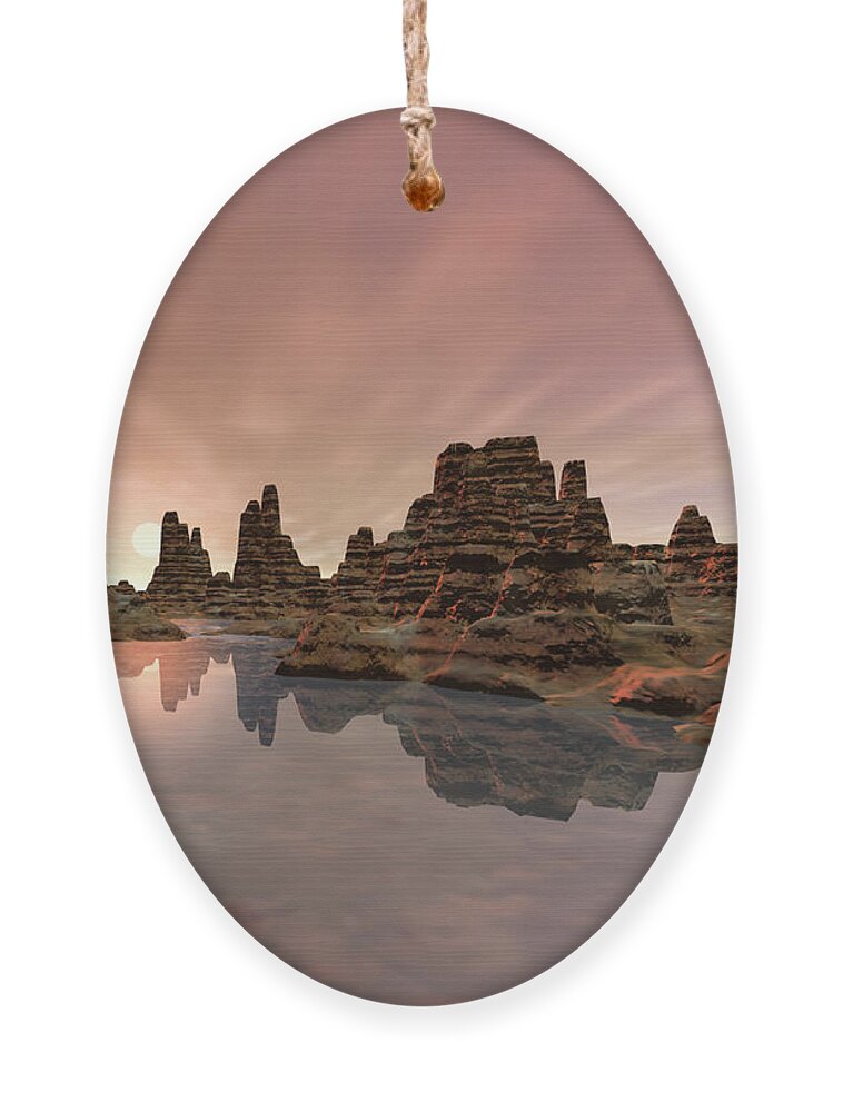 Water Ornament featuring the digital art Reflections of The Southwest by Phil Perkins